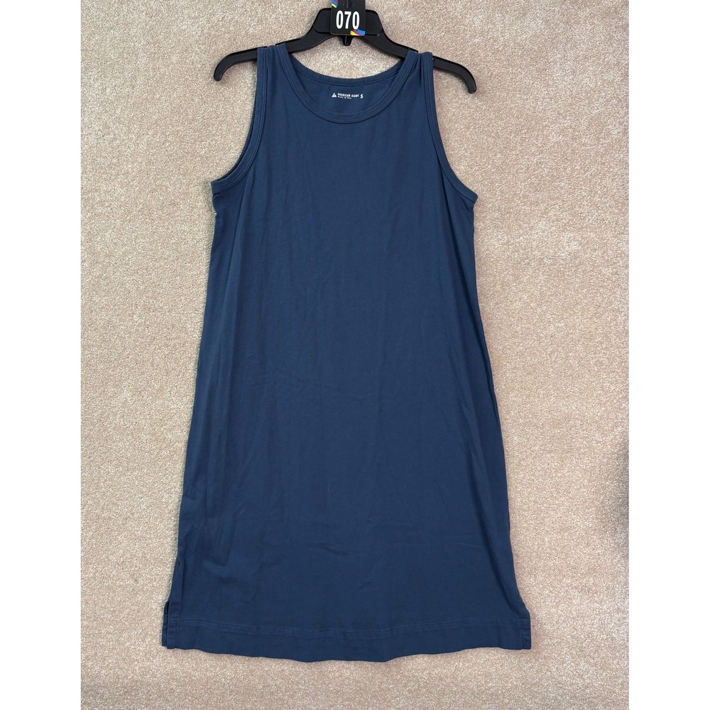 AMERICAN GIANT Tank Dress Womens Small Blue Cotton Sleeveless Casual USA